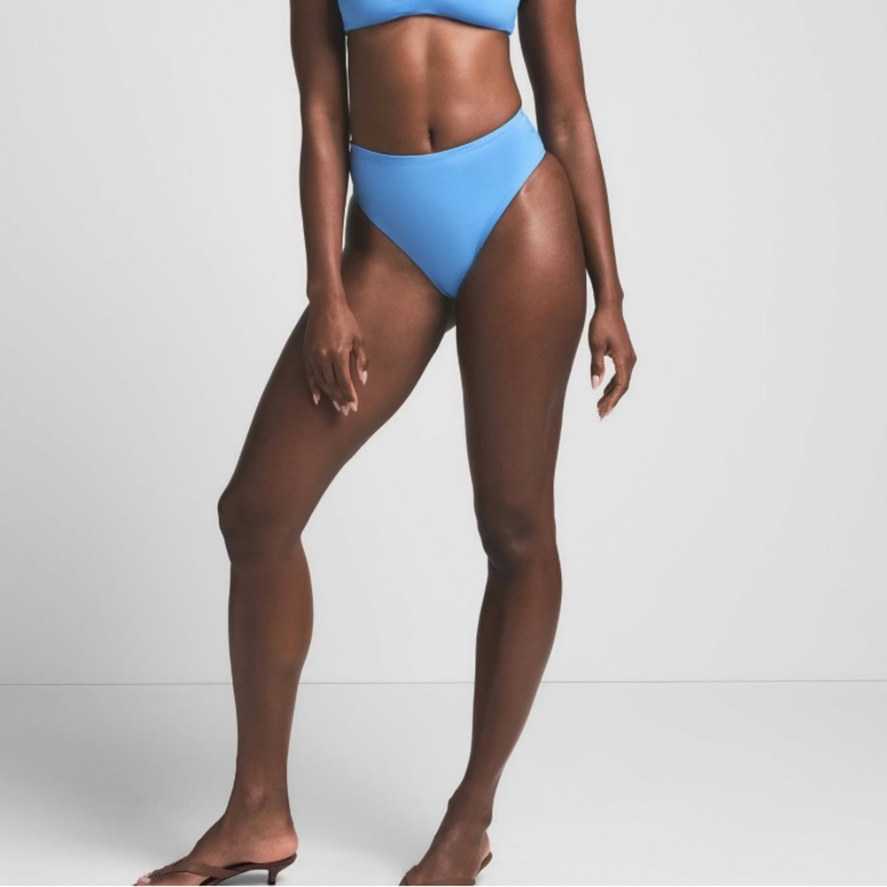 NWT SKIMS Signature Swim Bikini Bottom full brief new blue tide